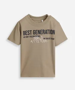 t-shirt infantil manga curta lettering best generation verde 12