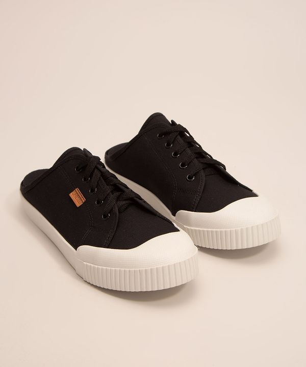 Tênis Mule Feminino de Lona Oneself Preto 35