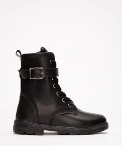 bota coturno infantil com fivela preto 36