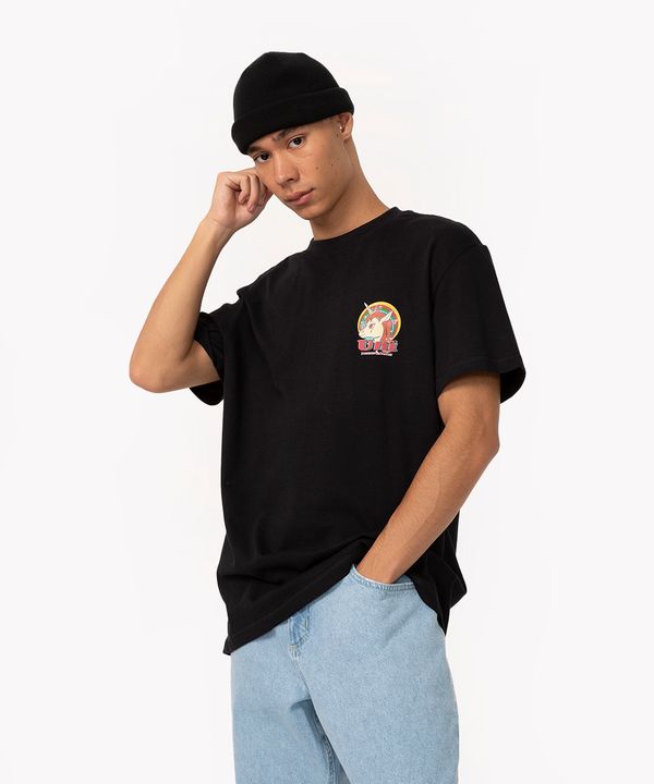 camiseta de algodão manga curta caverna do dragão preto M