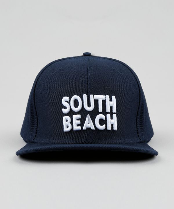 Boné Infantil "South Beach" Bordado Aba Reta Azul Marinho P