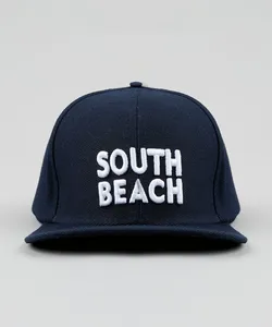 Boné Infantil "South Beach" Bordado Aba Reta Azul Marinho G