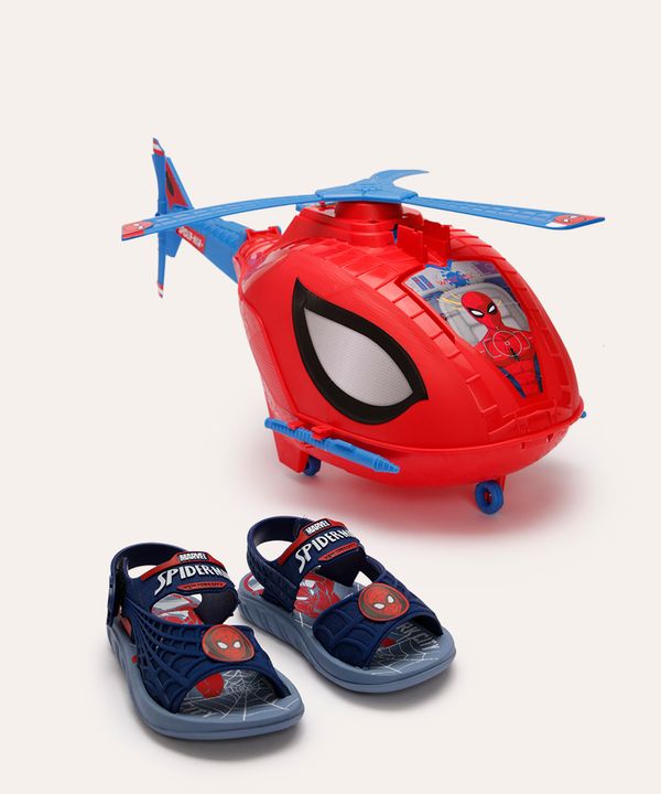 sandália grendene infantil com brinde homem aranha azul 29-30