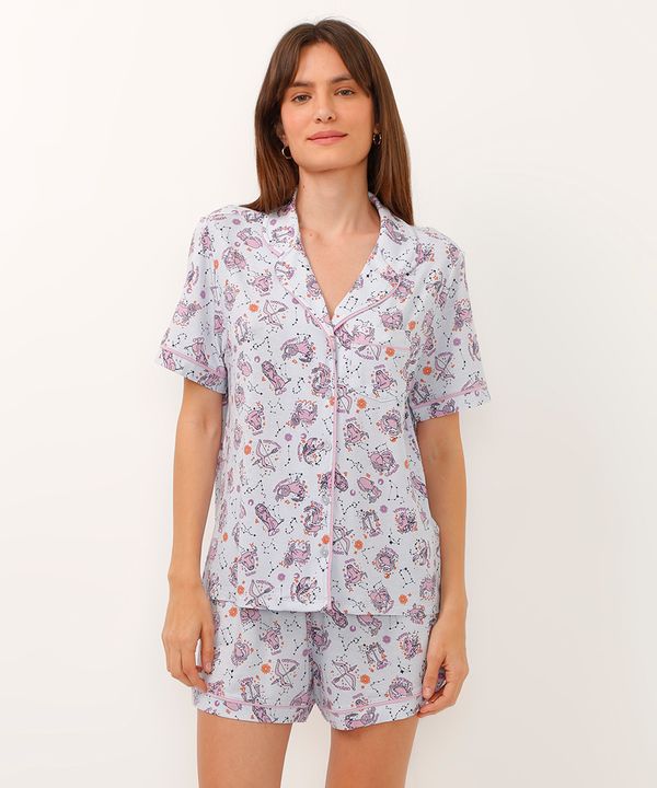 pijama americano curto signos azul G