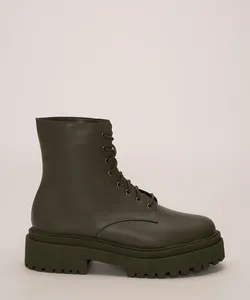 bota tratorada cano médio plataforma oneself verde 35