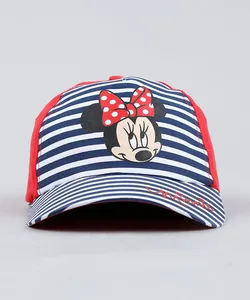 Boné Infantil Aba Curva Minnie Listrado Vermelho M