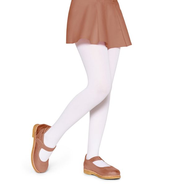 meia calça infantil de algodão lobinha branco BB