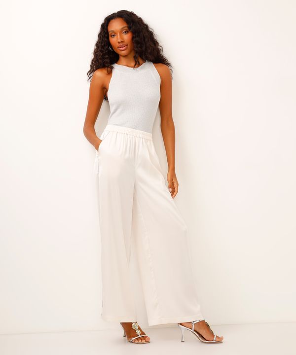 calça reta com nervuras off white M
