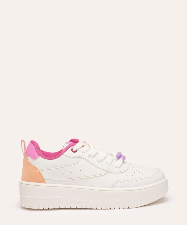 tênis infantil casual com miçanga branco 31