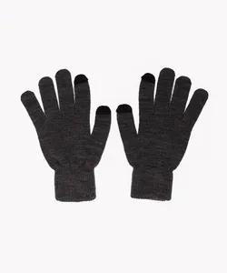 luvas de tricot cinza Único