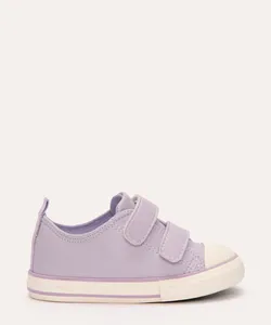tênis infantil com tiras e velcro lilás médio 26