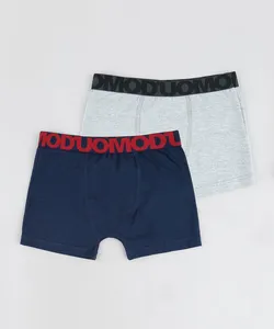 Kit de 2 Cuecas Infantis Duomo Boxer Multicor GG
