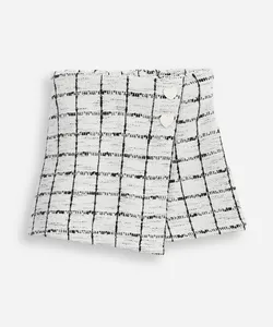 short saia infantil de tweed texturizado off white 1