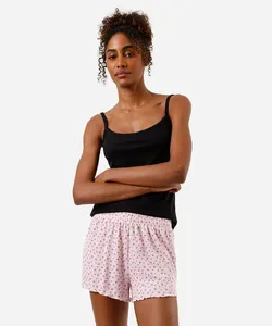 short de pijama feminino avulso cerejas canelado rosa G