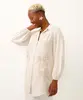 vestido chemise saída de praia com linho bege G