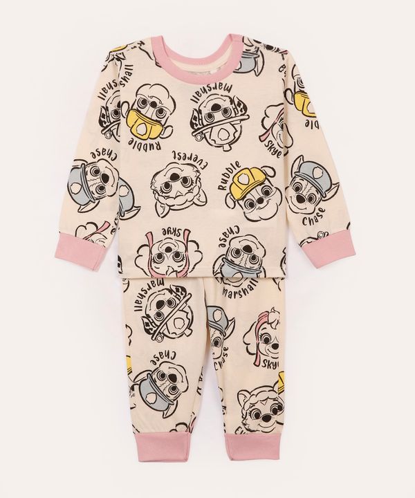 pijama infantil longo patrulha canina bege 3