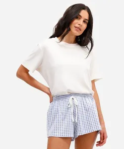 short de pijama avulso xadrez azul PP
