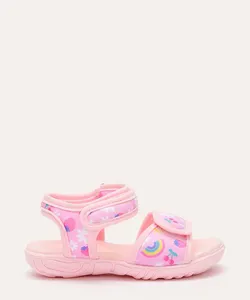 papete com velcro infantil arco íris rosa 25
