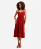 vestido midi feminino alça fina godê vinho PP