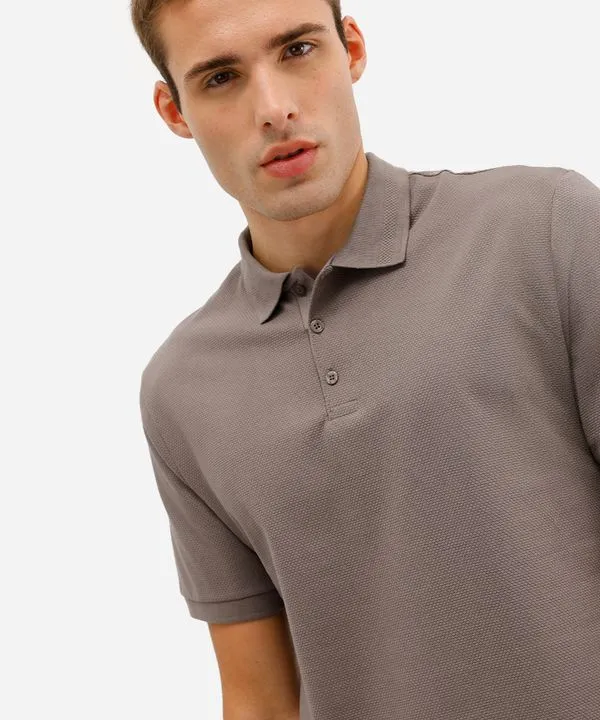 polo masculina manga curta texturizada bege M