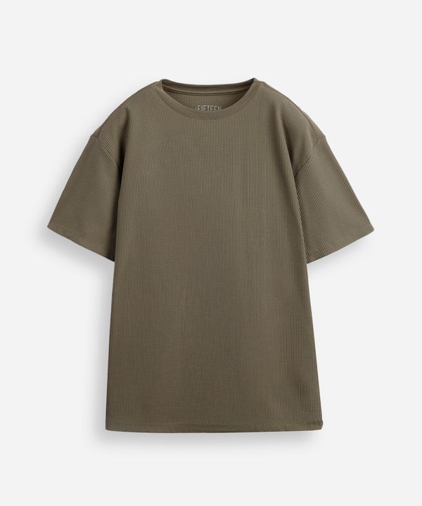 camiseta juvenil texturizada manga curta verde 14