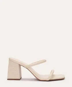 tamanco bico quadrado salto texturizado oneself off white 35