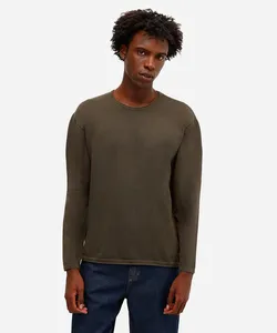 suéter masculino de tricot texturizado verde GG
