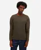 suéter masculino de tricot texturizado verde P