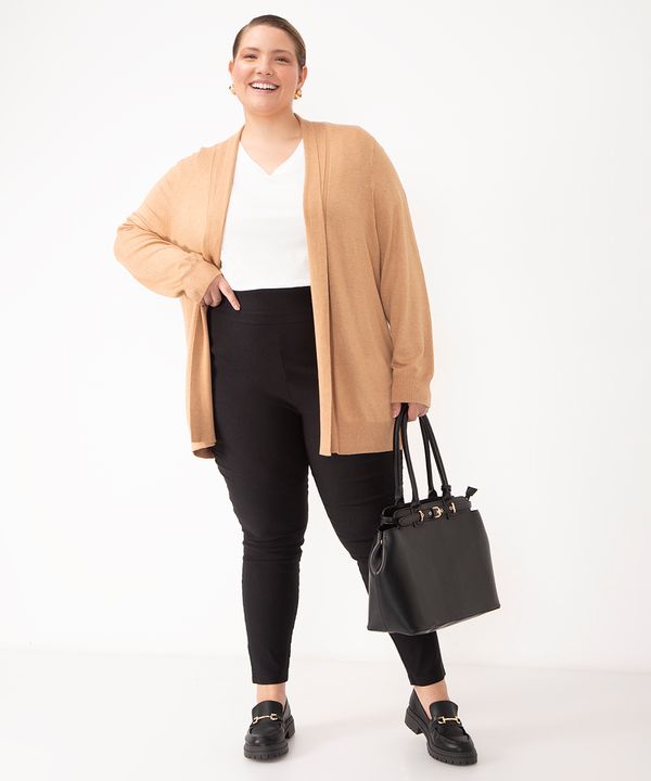 calça legging cintura alta plus size preto 46