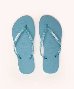 chinelo slim metallic havaianas azul 33-34