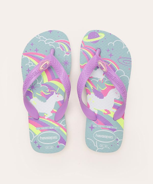 chinelo infantil unicórnio havaianas azul claro 23-24