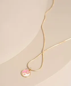 Colar com Pingente Yin-Yang Dourado Único