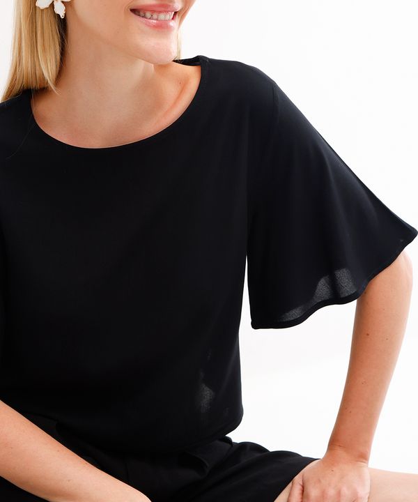 blusa feminina de viscose preta PP
