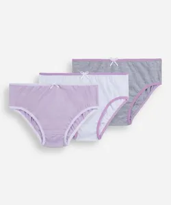kit de 3 calcinhas infantis de algodão lupo lilás P