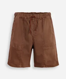 bermuda de sarja juvenil com bolsos marrom 12