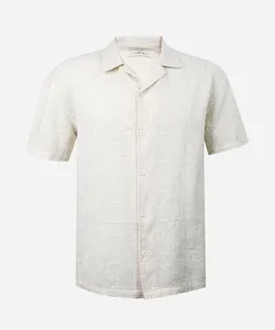 camisa oversized juvenil de algodão manga curta bordada bege 16