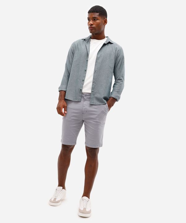 bermuda slim masculina de sarja azul 46