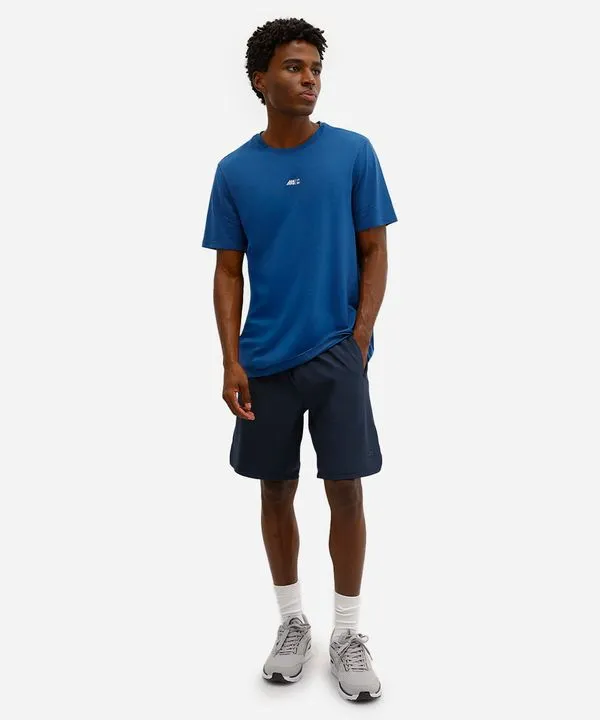 short masculino esportivo com recortes azul P