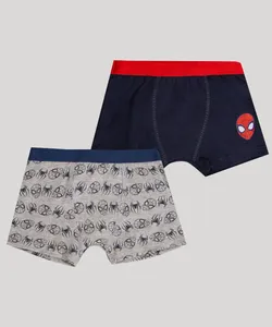 kit de 2 cuecas boxer infantis homem aranha multicor 4