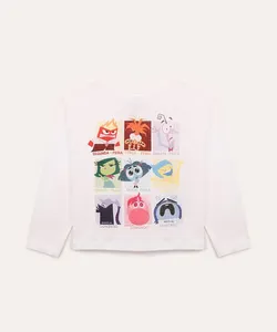 camiseta de algodão infantil divertida mente off white 6