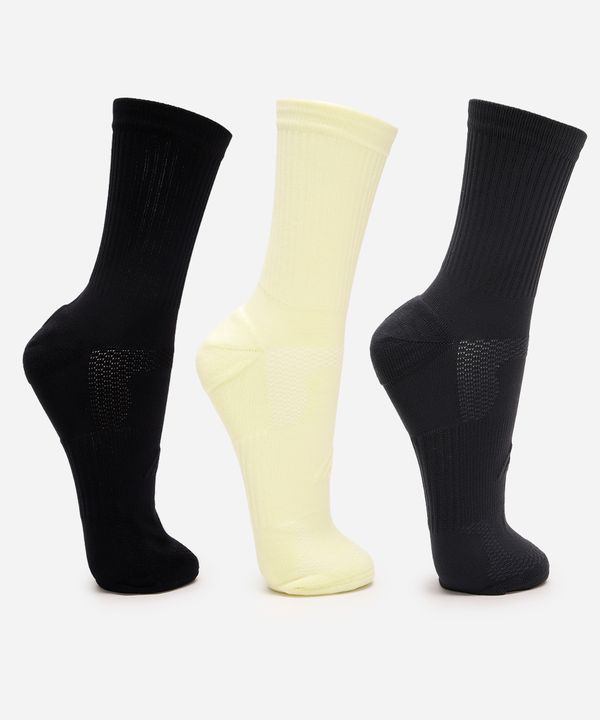 kit de 3 meias masculinas cano alto esportiva coloridas 39-43