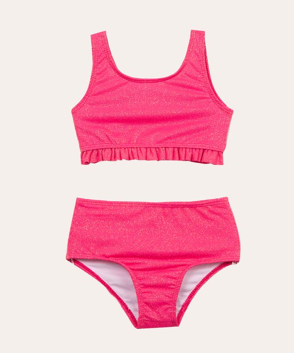 biquíni infantil com lurex proteção uv50 pink 12