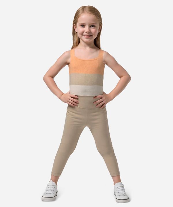 cropped de tricot infantil listrado laranja 4