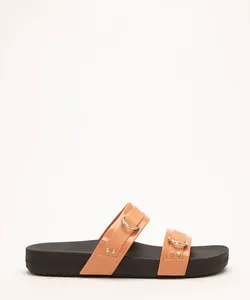 rasteirinha slide com argola zaxy marrom 38