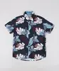 Camisa Infantil Tal Pai Tal Filho Estampada de Folhagem Manga Curta Azul Marinho 6