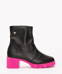 bota infantil cano curto salto baixo molekinha preto 31