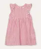 vestido infantil de algodão listrado vermelho 3-6