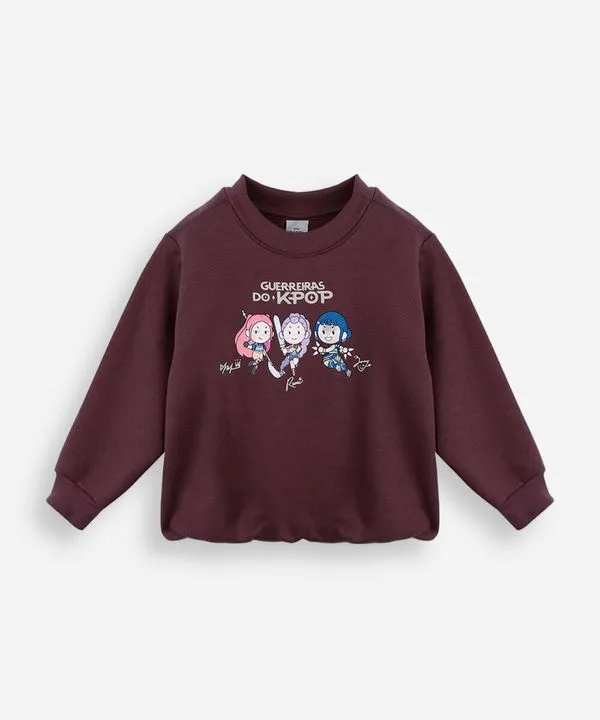 moletom balonê infantil guerreiras do kpop vinho 6