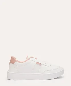 tênis casual infantil com recortes branco 28