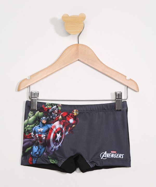 Sunga Infantil Boxer Os Vingadores com Proteção UV50+ Cinza 10